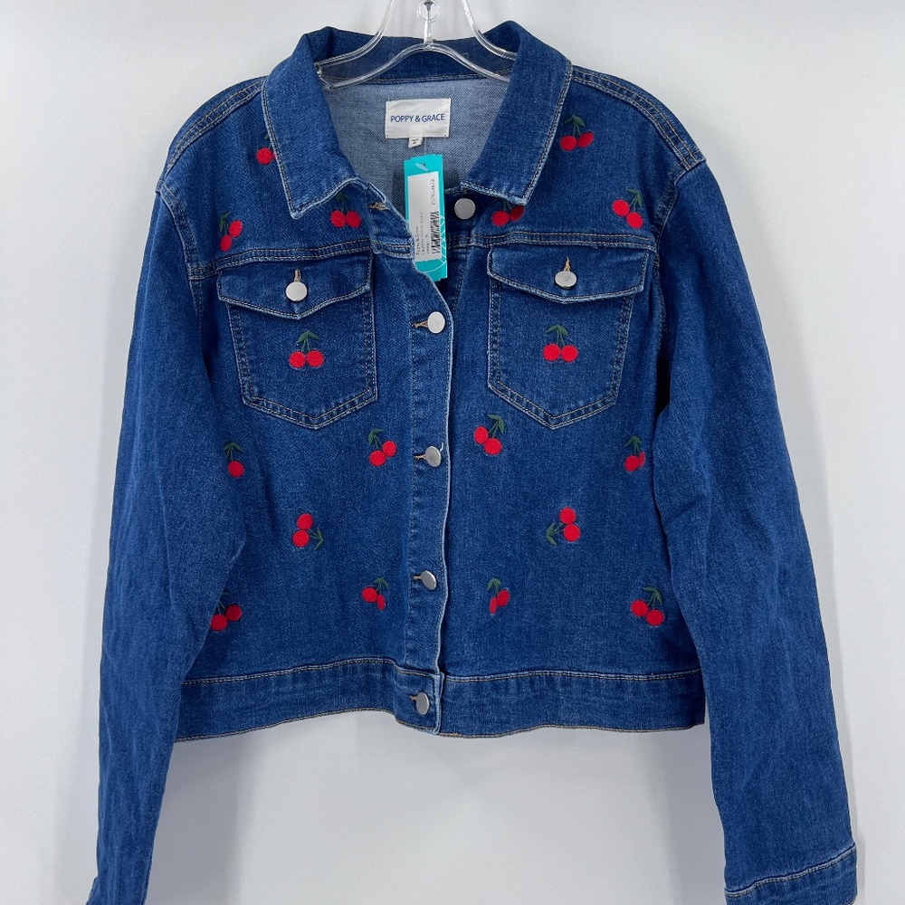 POPPY & GRACE LAURENE DENIM JACKET NEW XL - Picture 2 of 6